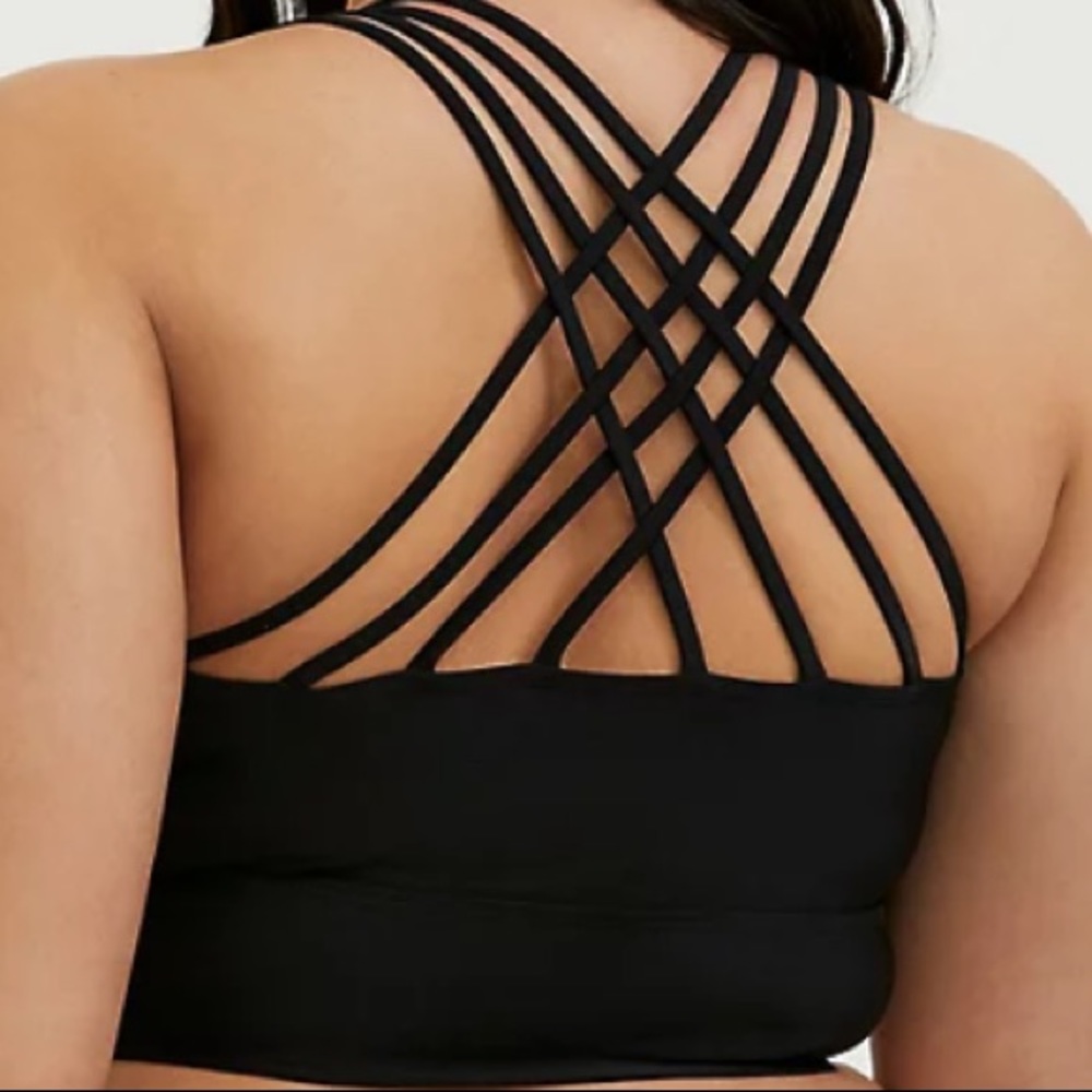Torrid Black Lattice Back Wireless Bikini Top